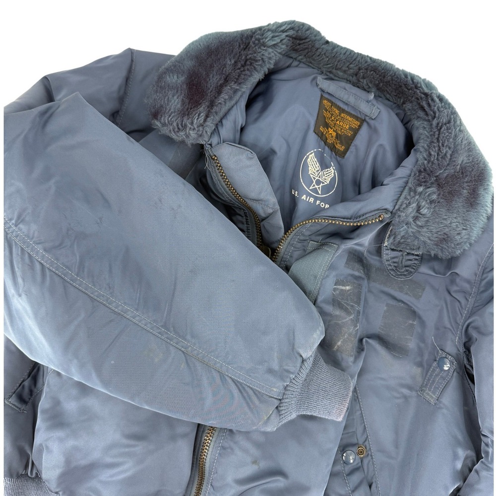 Alpha Industries B-15C Flight‎ Jacket XL Blue US Air Force Bomber Vintage 90's